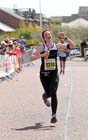 Catherine Young finishing 2rd in the 2012 Marathon of the North, Sunderland.